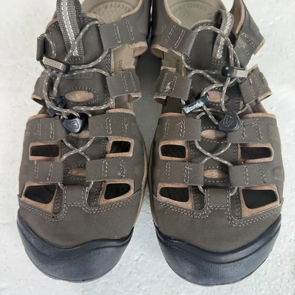 Keen Clearwater CNX Sandals Green Cordlock Round Toe Waterproof Men's Size 9.5